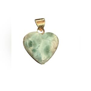 Larimar Heart Pendant in Solid Sterling Silver